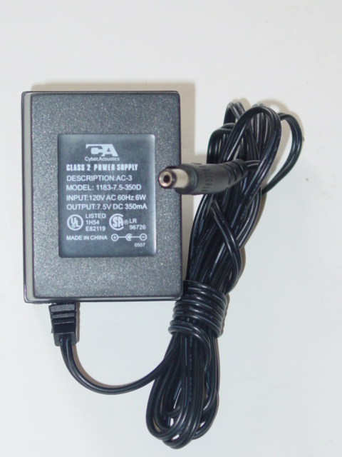 NEW CA power supply 1183-7.5-350D AC Adapter 7.5V 350mA 11837.5350D